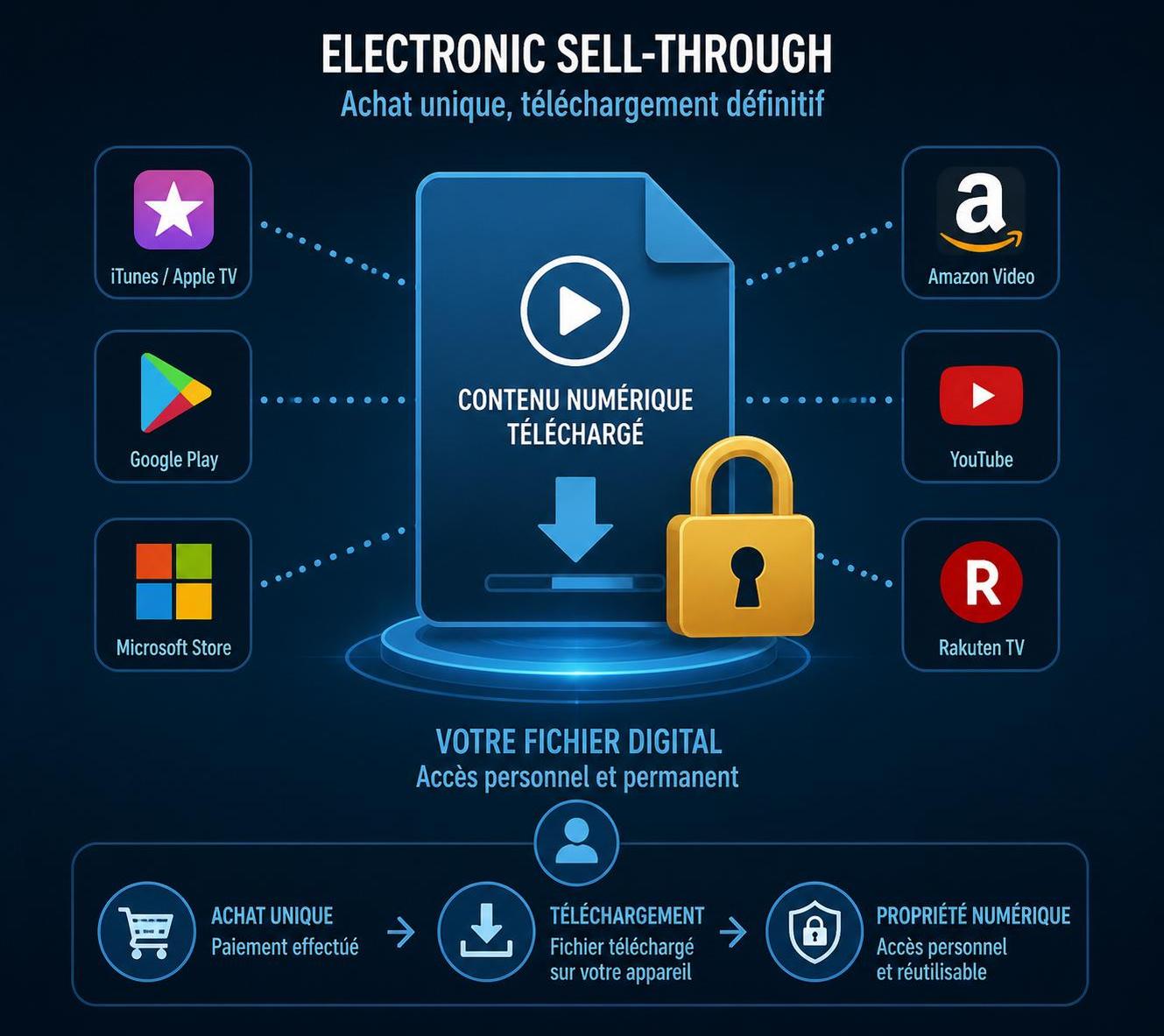 découvrez comment le modèle d'electronic sell-through transforme radicalement la distribution numérique en offrant aux consommateurs un accès permanent à leurs contenus achetés en ligne.