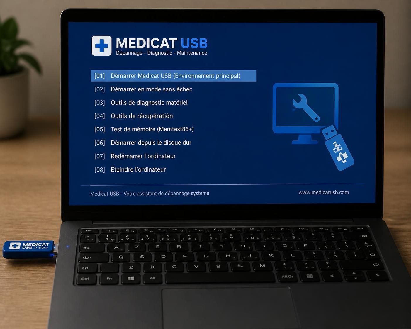 medicat usb : la solution portable pour dépanner votre pc rapidement sans installation de logiciel. diagnostic et réparation simplifiés en toute simplicité.